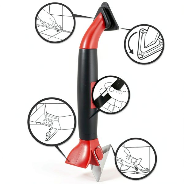Caulk Tool Allway CT31 3-in-1 Grip Rotatable Silicone Triangle-1