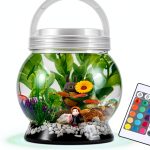 LA KEN DU Portable Betta Tank 0.5 Gallon Aquarium with Remote Light-0