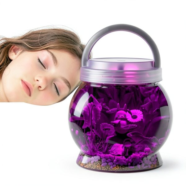 LA KEN DU Portable Betta Tank 0.5 Gallon Aquarium with Remote Light-1