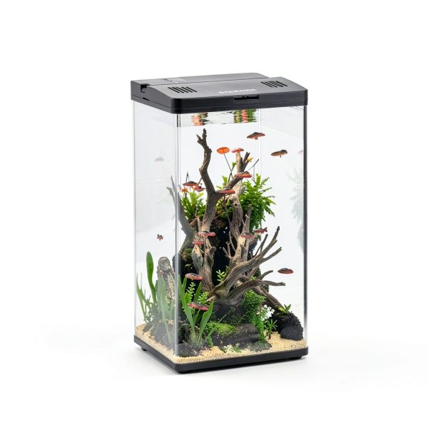 Desktop Fish Tank 1.2 Gallon with 5‑Color LED Light by Sysencia-4