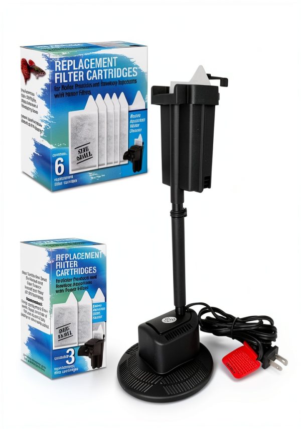 AquaView 3-Gallon 360 Aquarium Koller with LED Light and Power Filter-4