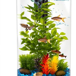 AquaView 3-Gallon 360 Aquarium Koller with LED Light and Power Filter-0