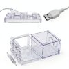 Small Betta Fish Tank Oltraman 0.6 Gallon Stackable with LED Lighting-4