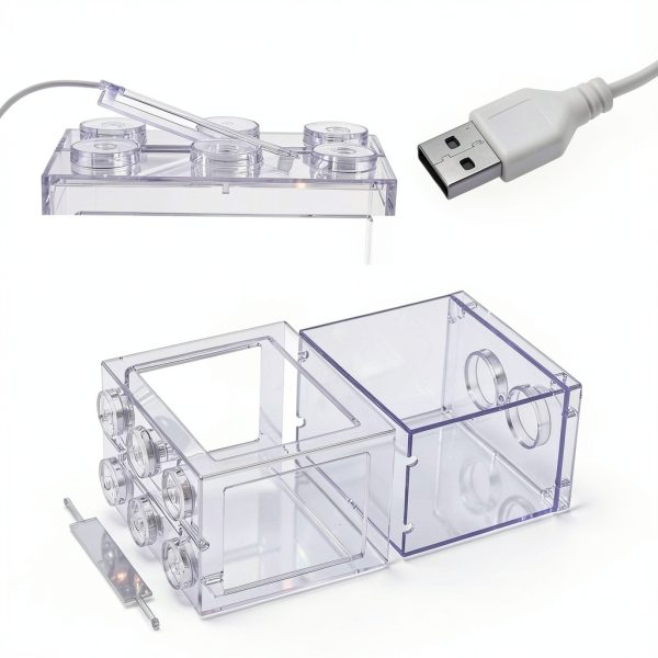Small Betta Fish Tank Oltraman 0.6 Gallon Stackable with LED Lighting-4